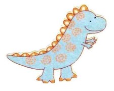 dino dinosaur fabric applique iron on not embroidered 2 inch USA made