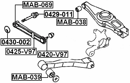Perno de leva de alineación para Mitsubishi Lance Outlander FEBEST 0429-011 OEM 4113A053 Foto 2 de 3