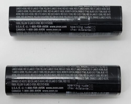 (Lot Of 2) Avon True Color Sparkling Nude Lipstick (NOS) Discontinued Sealed - Picture 2 of 4