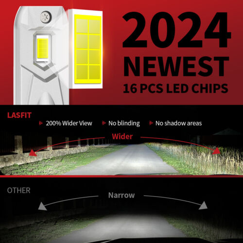 Lasfit 9005 9006 LED Headlight Bulb High Low Beam 6000K 14000LM 140W Super White - Picture 2 of 9