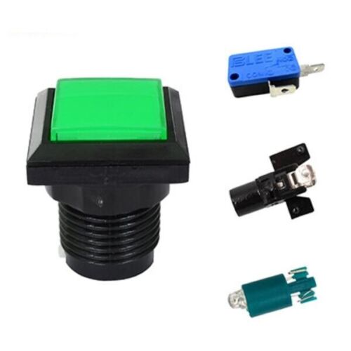 1Pcs New Arcade Square Push Buttons Illumilated LED Light w/ Microswitch 33*33mm - Picture 25 of 28
