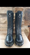 dr martens 1B99 front zip mid calf Black leather boots  Size uk 7/41 Immaculate
