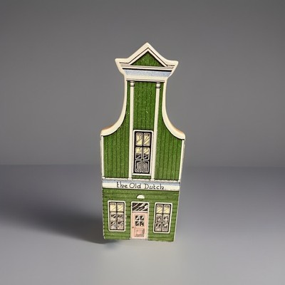 Delft  The Old Dutch Canal House Hand-painted 7'' Made In Holland In RARE GREEN