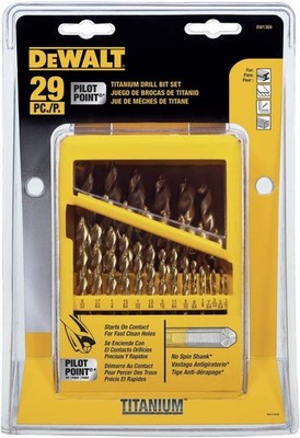 DeWalt DW1369 29PCS Set Up Titanium Drill Bit Set Up To 1/2  Bit Power Tools