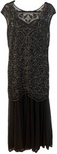   Stunning Ladie  s Sequin Black Formal Evening Occasions Dress Size Large  