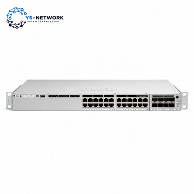 Cisco C9300-24T-A 24-Port Gigabit Switch + C9300-NM-8X 2x PSU FULL STACKED