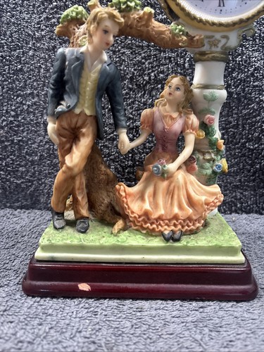 Windsor Vintage Sculpture Boy/Girl Courting Couple Quartz Clock - Working - Picture 4 of 17