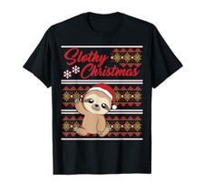 Funny Sloth Ugly Christmas Xmas Slothy Christmas T-Shirtfrom JP