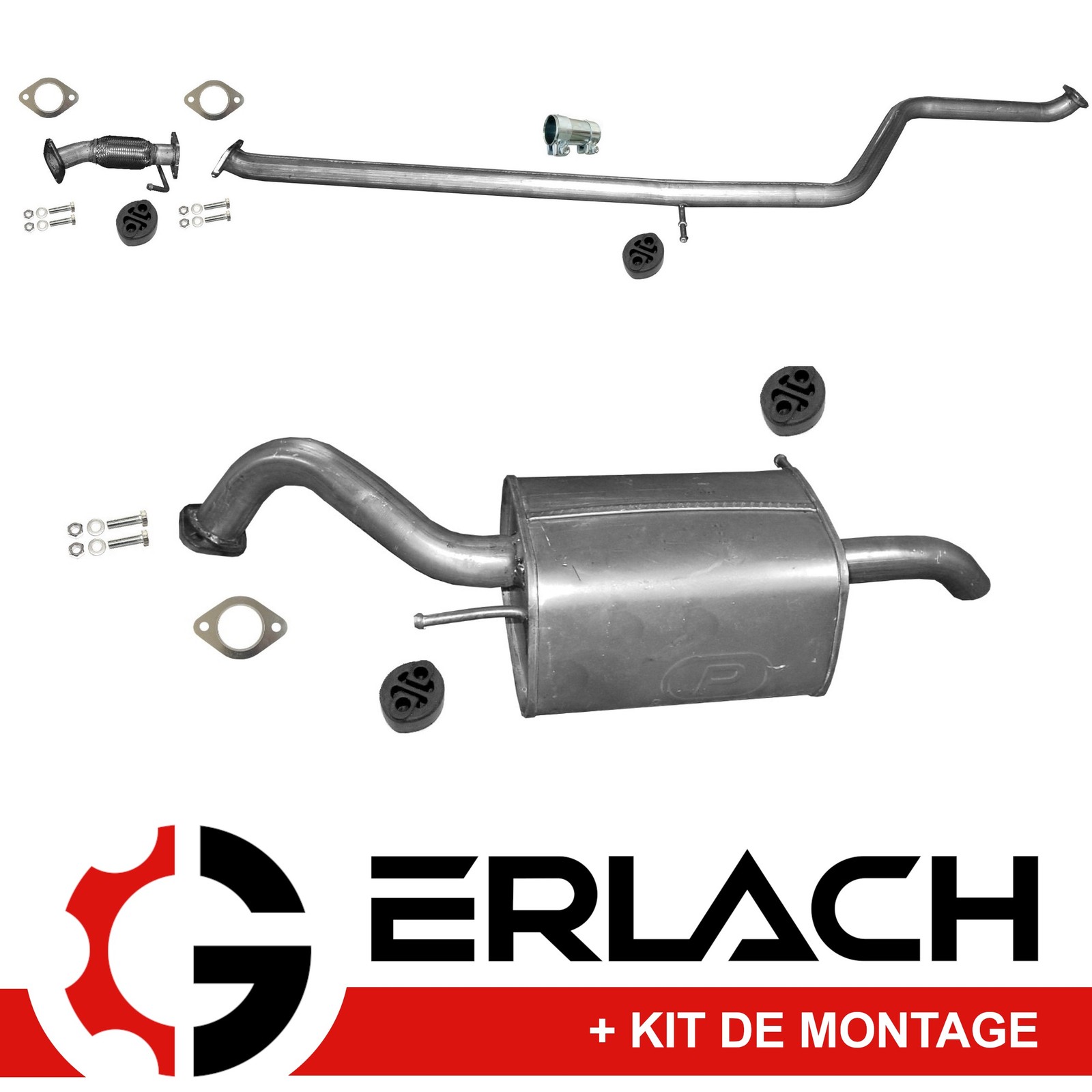 Échappement silencieux KIA Carens 1.7 CRDi en acier renforcé anti-corrosion