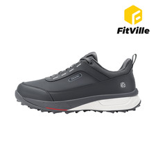 FitVille Men's Extra Wide Spikeless Golf Shoes Arch Support Water Resistant Gray