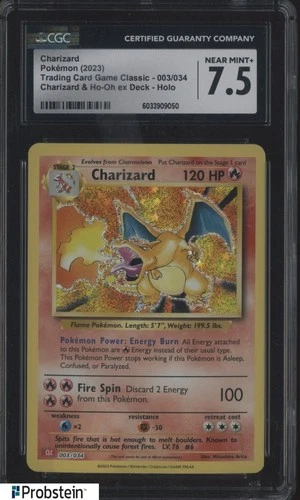 2023 Pokemon Classic Charizard Hooh Deck  #003/034 Charizard Holo CGC 7.5