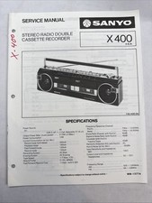 Vintage Sanyo Service Manual Model Number X 400