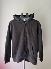 Tommy Hilfiger Black Sherpa-Lined Full Zip Hooded Hoodie Logo Zipper L 14/16