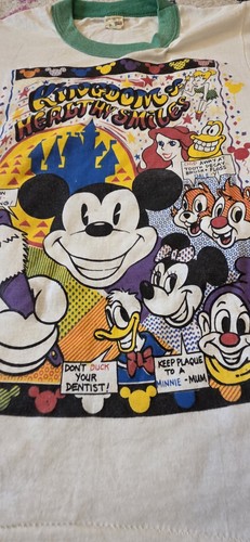 Vintage 70er psychedelisches Disney Mickey Minnie Donald Duck MinT-Shirt neu aus altem Lagerbestand 14-16 Large - Bild 4 von 15
