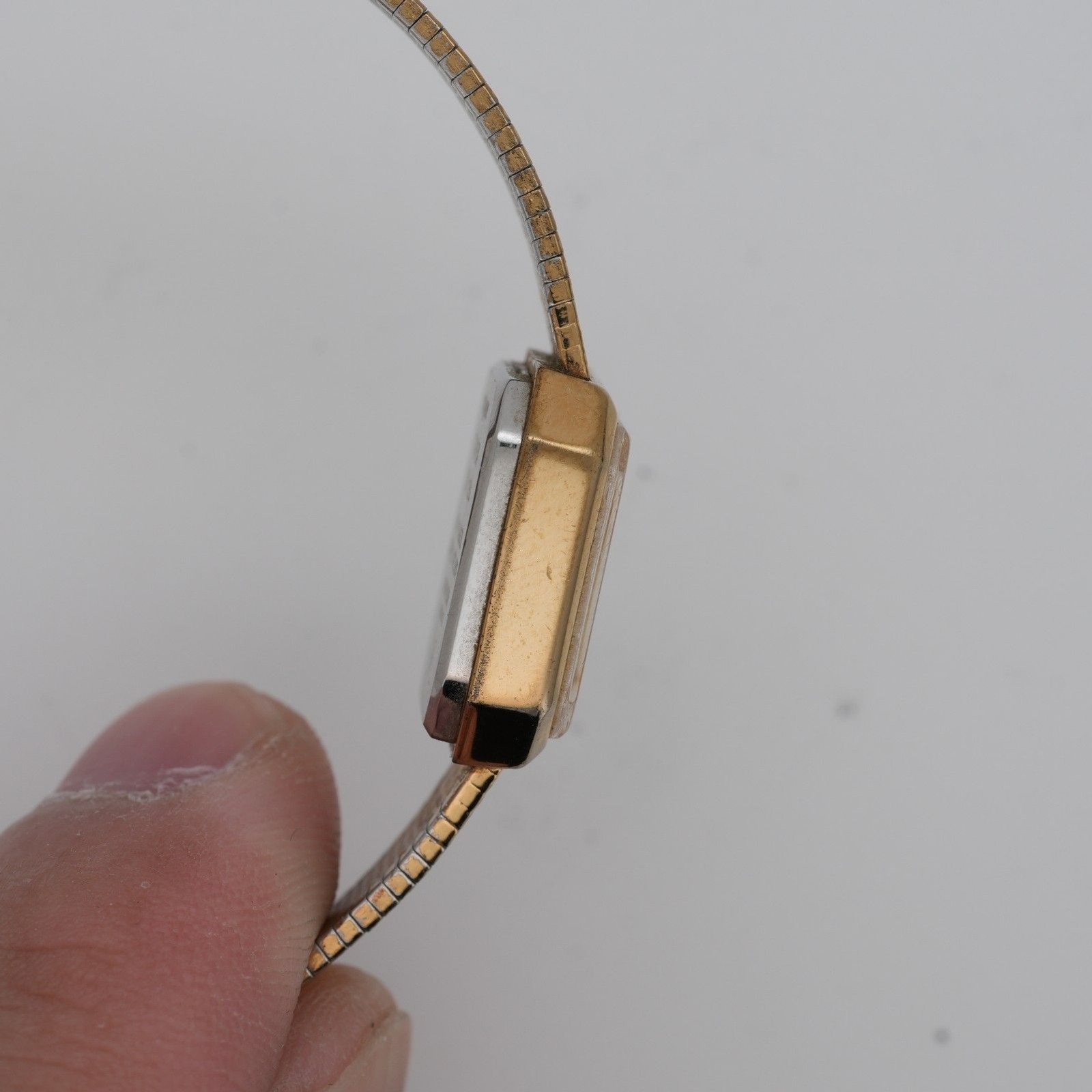 Timex Quartz Gold Tone Rectangular Watch 16mm Vin… - image 5