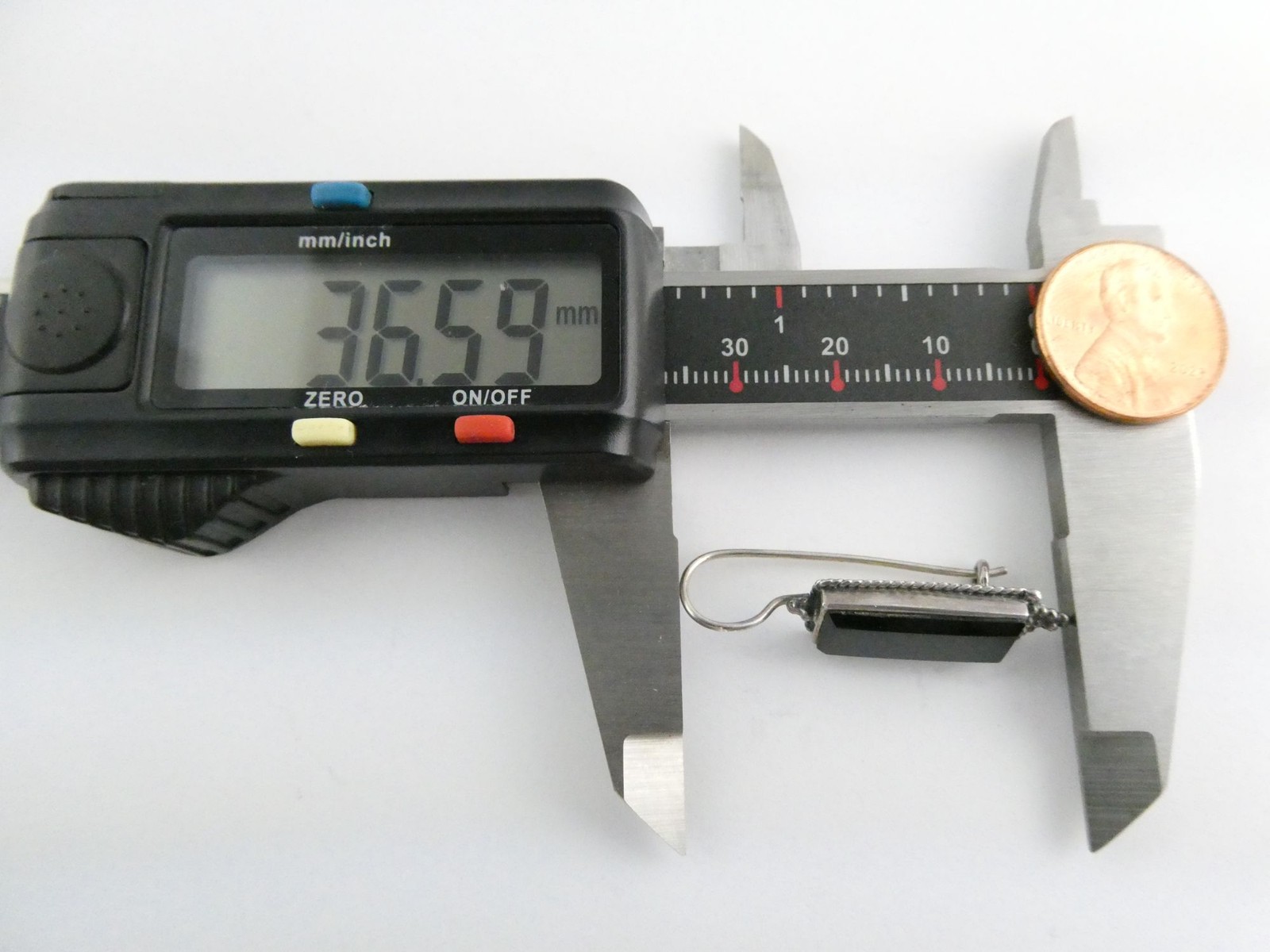 Sterling Silver Rectangular Black Onyx Hook Earri… - image 11