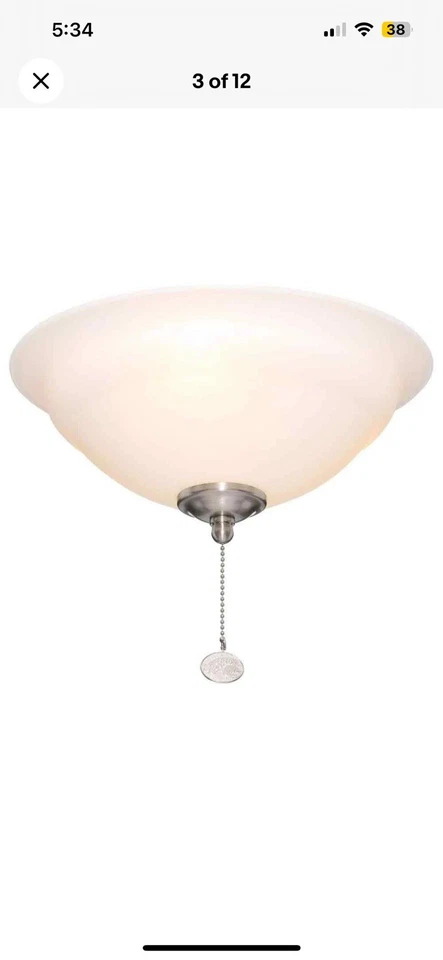 Hampton Bay Altura LED Ceiling Fan Light Kit Bronze or Nickel 1002 745 176 - Image 3 of 4