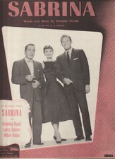 Vintage AUDREY HEPBURN HUMPHREY BOGART WILLIAM HOLDEN Swedish Music 1954