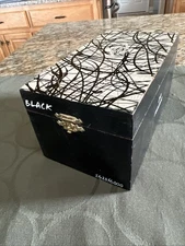 RARE CAO Wooden Cigar Box Black Bengal Mosaic Numbered 1620 / 6000 Hinges EUC