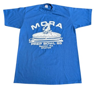 1985 Mora Prep Bowl Champions T-Shirt Single Stitch blau Minnesota Football L