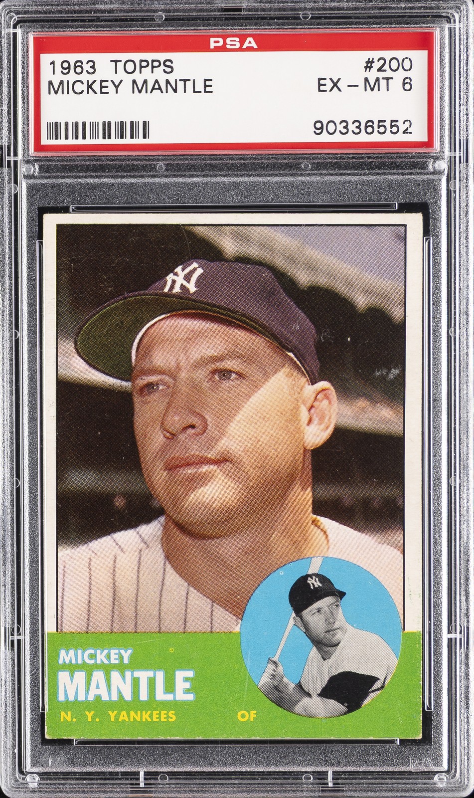 1963 TOPPS #200 MICKEY MANTLE PSA 6 view 1