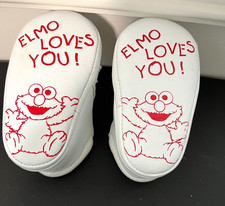 Vintage Henson Sesame Street Baby Shoes Size 1 White Crib Shoes/Soft Bottoms