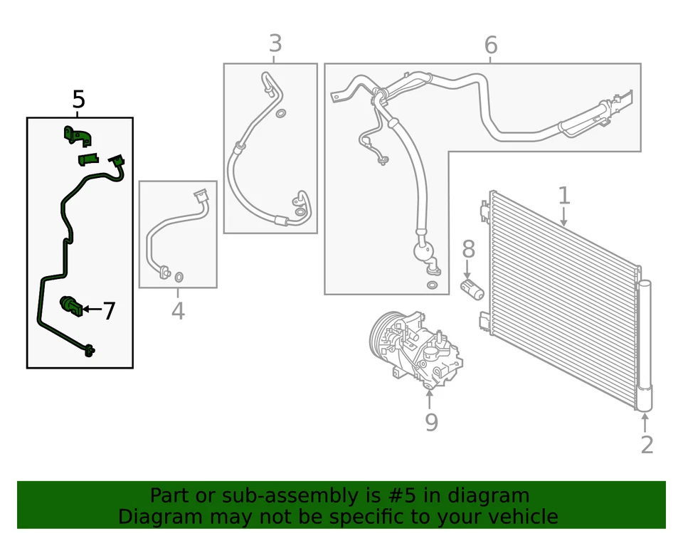 Original OEM Nissan Rogue Sport High Side A/C Liquid Line 92441-6MA0A Foto 2 de 2