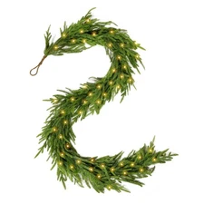 2 PCS Real Touch Norfolk Pine Christmas Garland, Winter Greenery Garland for ...