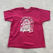 Vtg 80s Antique Music Fair RCA Concert Tee Shirt Screen Stars XL Pink Thin