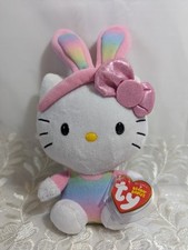 Ty Beanie Baby - Hello Kitty With Easter Bunny Ears And Rainbow Outfit (6in)