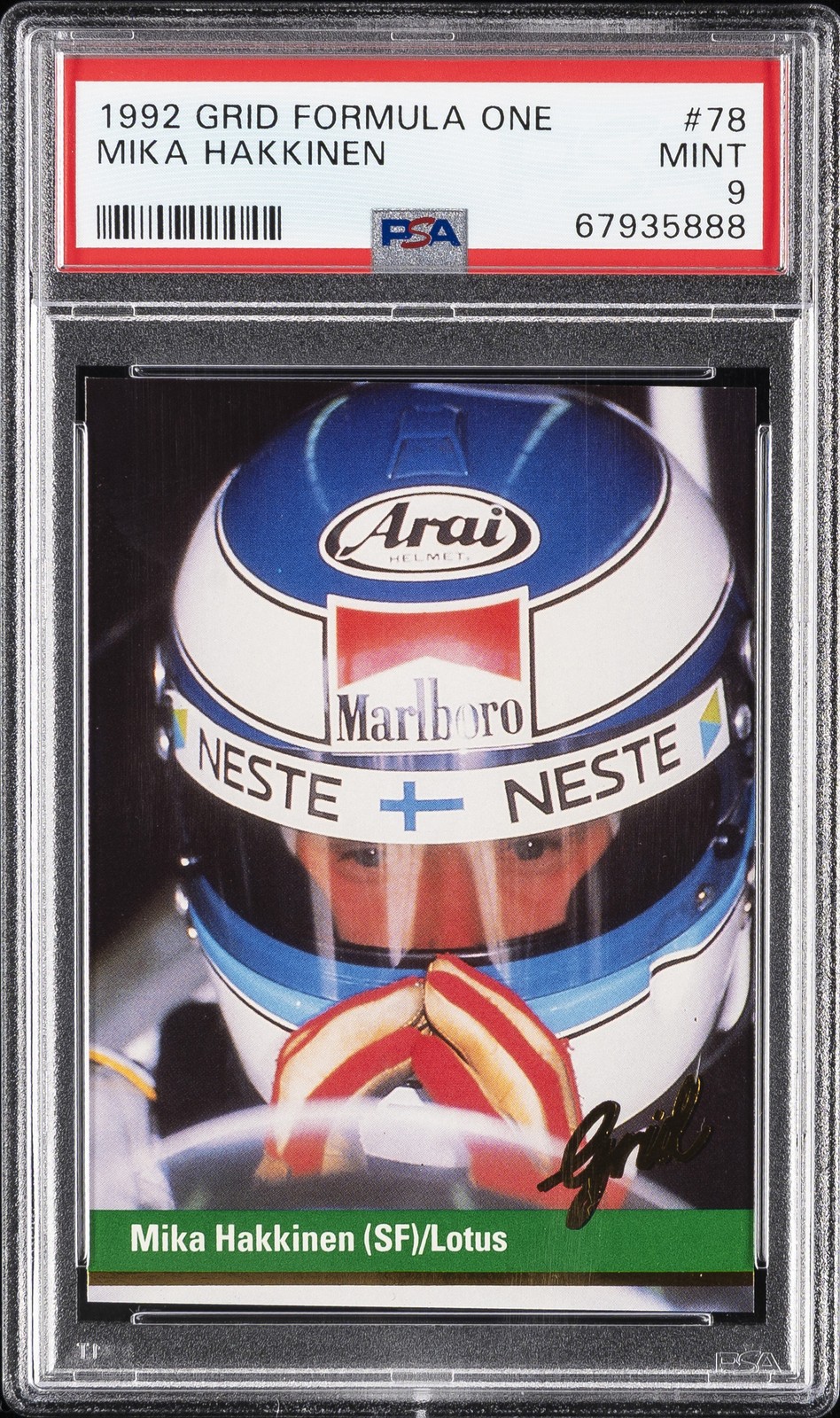 1992 GRID FORMULA ONE #78 MIKA HAKKINEN PSA 9
