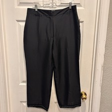 Ice 100 Silk Pants Vintage 90's Black Straight Leg Women's Size 14 NWT Beaded