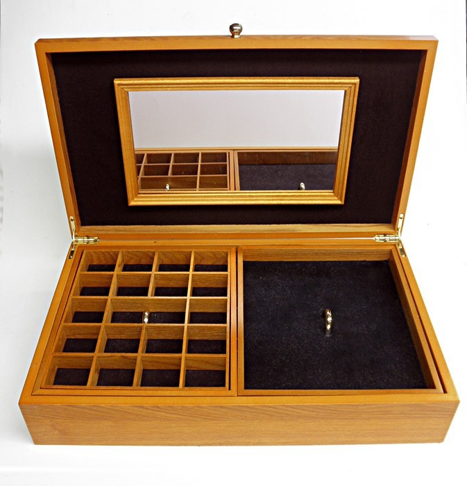 Lori Greiner Slim Wood Jewelry Box For Your Ease Only Chest w