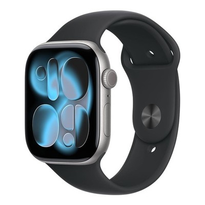 Apple Watch Series 11 (GPS) 46mm Space Gray Aluminum Case Sport Band M/L MEV44LW