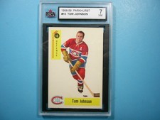 1958/59 PARKHURST NHL HOCKEY CARD #10 TOM JOHNSON KSA 7 NM SHARP!! 58/59 PARKIE