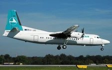 Fokker 50 F50 Luxair Mahogany Desktop Wood Airplane New Model Small Scale 1/100