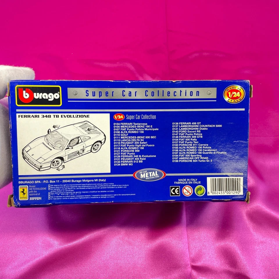 Ferrari 348 TB Evoluzione in scala 1:24 con scatola Burago Modellino auto - Immagine 3 di 4