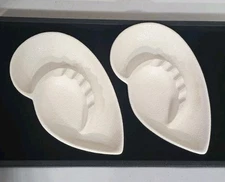 Vintage ROYAL HAEGER Pottery Ashtray Set Of 2 White Textured 8 Inch