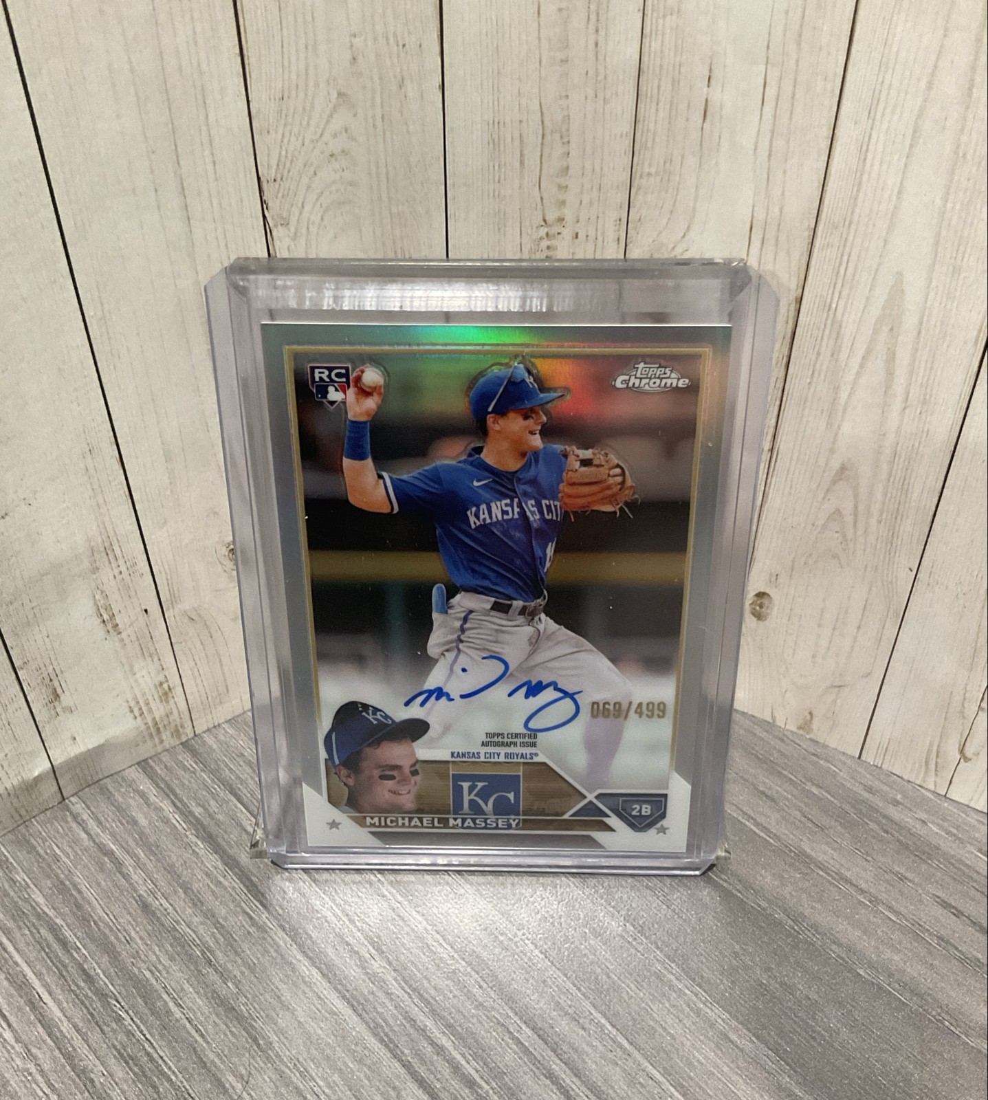 2023 Topps Chrome - Rookie Autographs Michael Massey #RA-MM Refractor /499 BB3