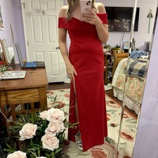 SHEIN Belle Foldover Off Shoulder Split Thigh Dress XS