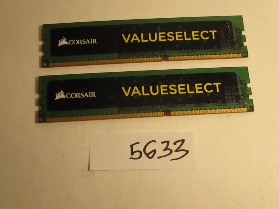 Corsair Value Select 2X2GB=4Gb PC3-10600 1333Mhz DDR3 DESKTOP MEMORY RAM (5633) - Image 2 of 2