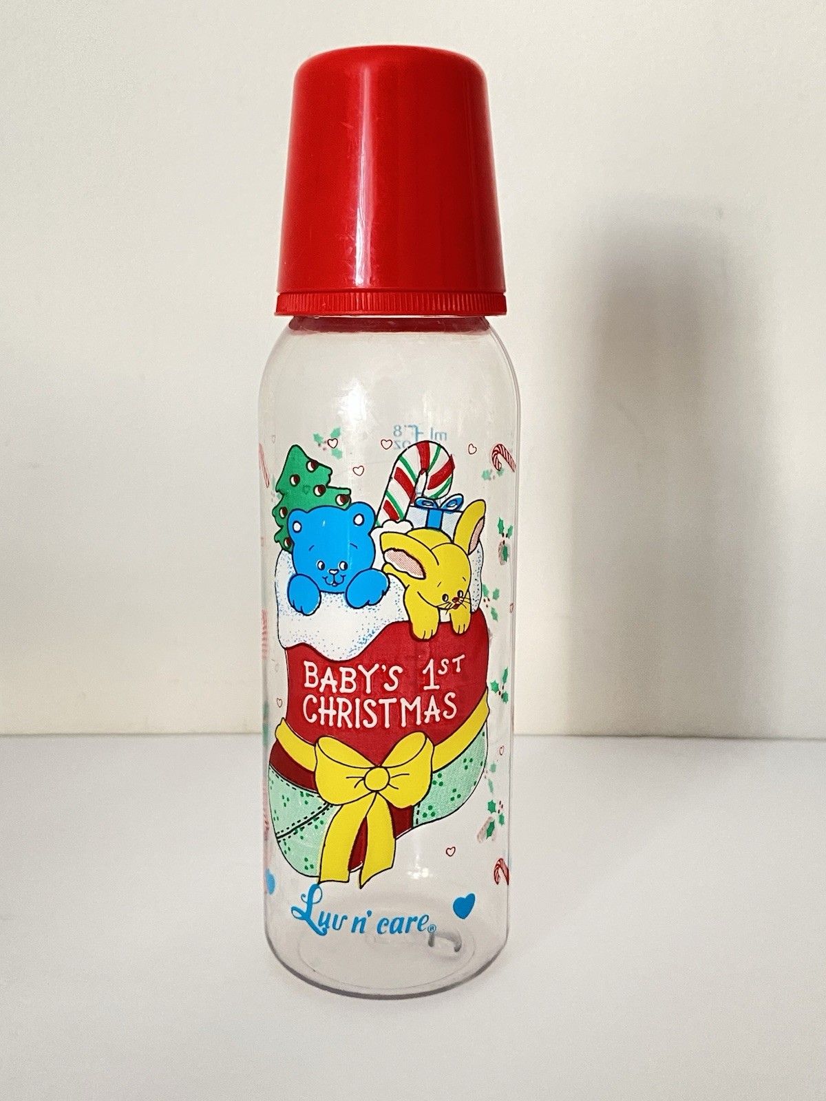 VTG Plastic Baby Bottle BABY'S FIRST CHRISTMAS Luv N' Care 1