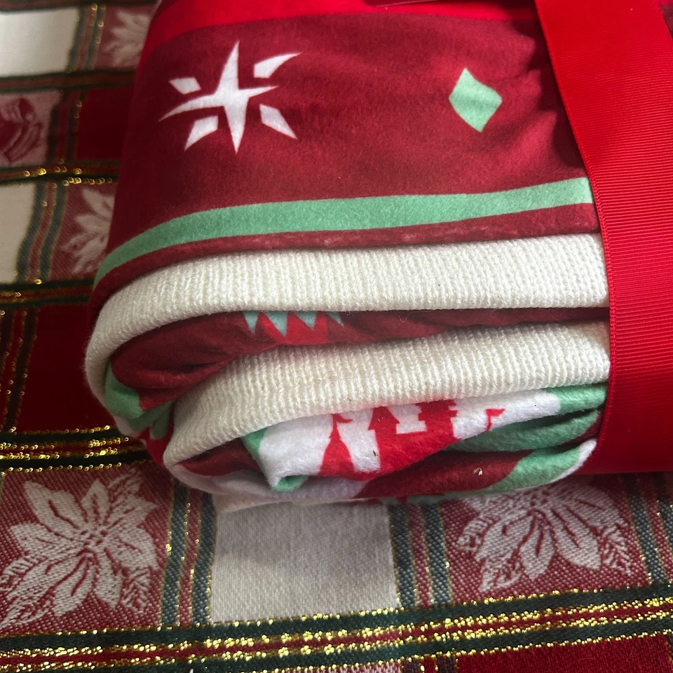 Manta polar de vacaciones Mickey 2020 exclusiva de Disney Parks tejido con cable 60x72 Foto 4 de 4