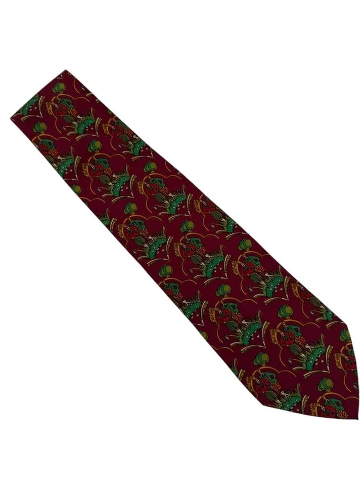 Corbata Salvatore Ferragamo Vintage Italiana 100% SEDA Para Hombre 57X3.5" Foto 2 de 4