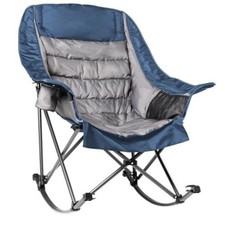 Oversized Rocking Camping Chair for Adults - 400lbs Capacity 1 PCS Blue Gray
