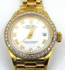 Rolex Lady Datejust 26mm OYSTER PERPETUAL 18K Gold Diamond Bezel White Dial 5