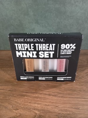 Babe Original Triple Threat Mini Set Lash Serum Conditioner Brow Serum 3pc New