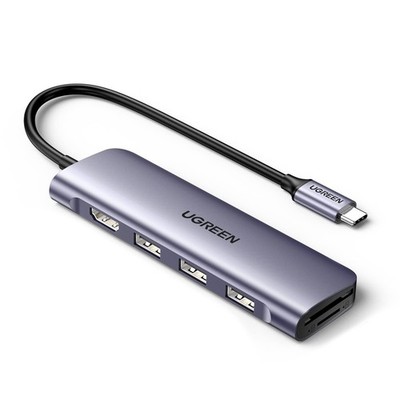 UGREEN Revodok USB C Hub 6 in 1 USB C Dongle 4K HDMI, 3 USB 3.0 Ports, SD/TF ...