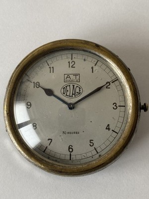 VINTAGE DELAGE CAR CLOCK  - AT PARIS - CAL SWISS 30 HOURS