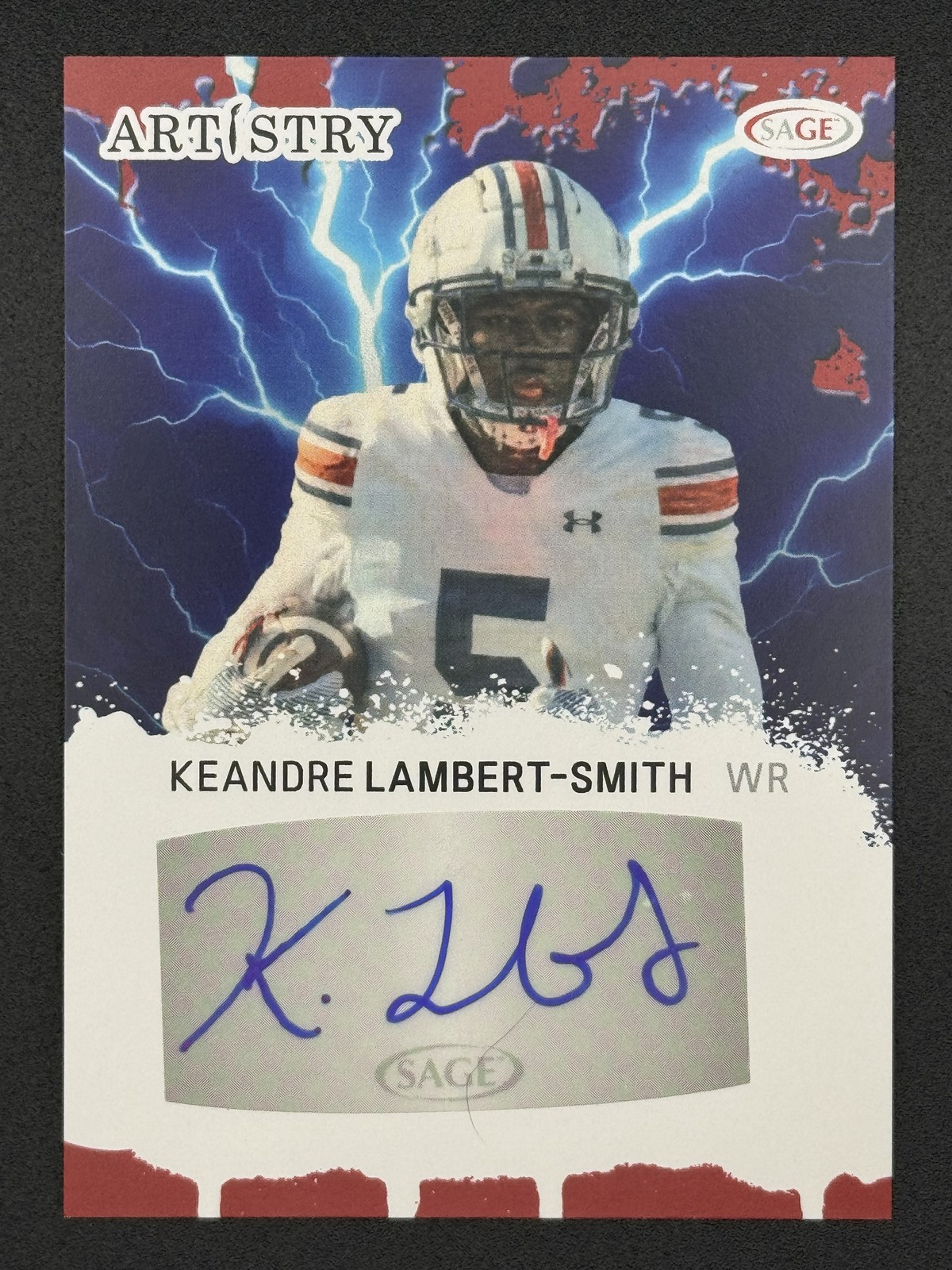 2025 SAGE Artistry KeAndre Lambert-Smith Red Autograph RC #ART-KLS